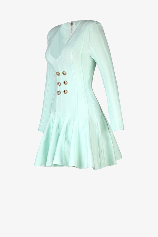 Mint Green Long Sleeve Skater Dress