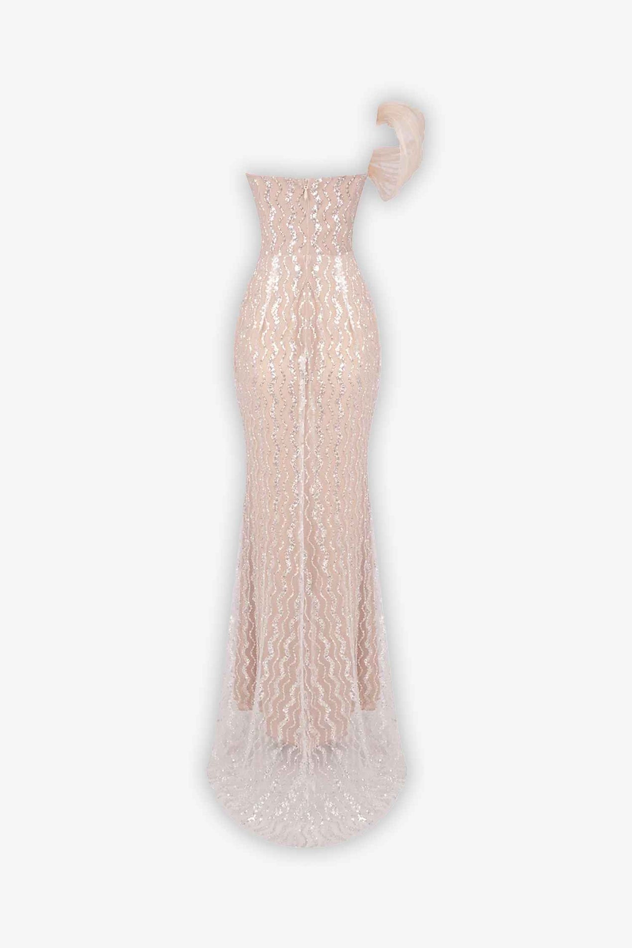 Sleeveless Sequin & Satin Dress in Gold main image 1