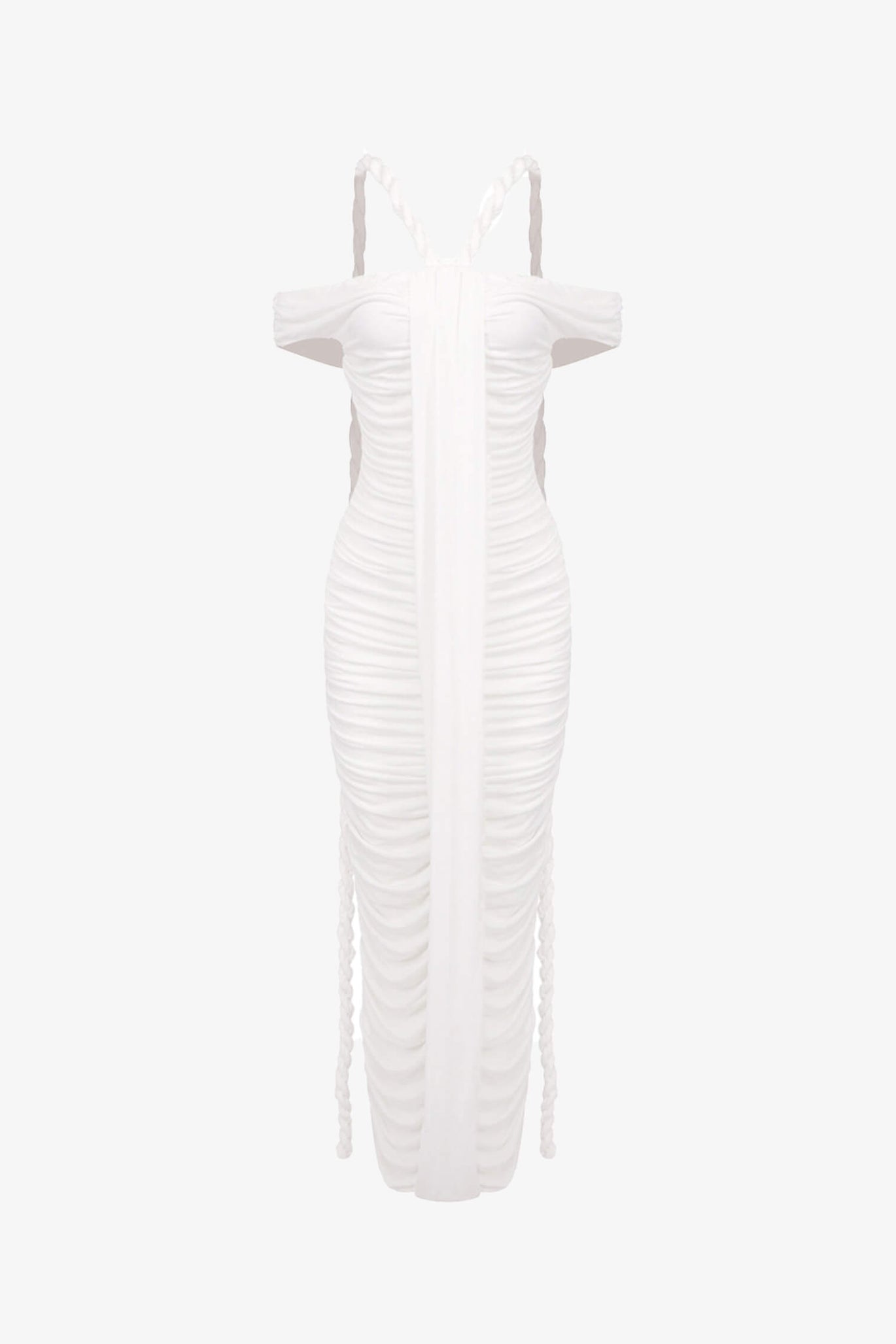 chinese dress ladies Punch Velvet Tie Straps Ruched Maxi Dress