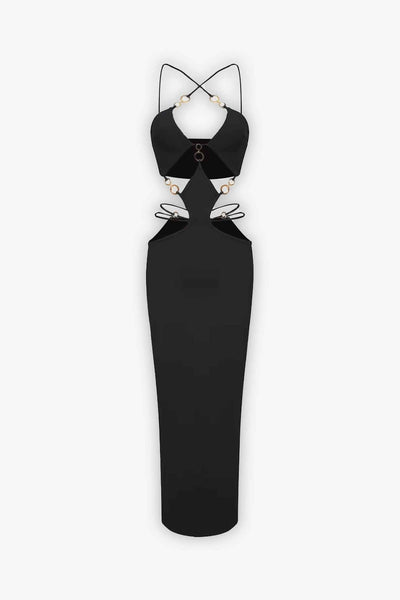 white christmas dresses Cotton O-Ring Midi Dress S