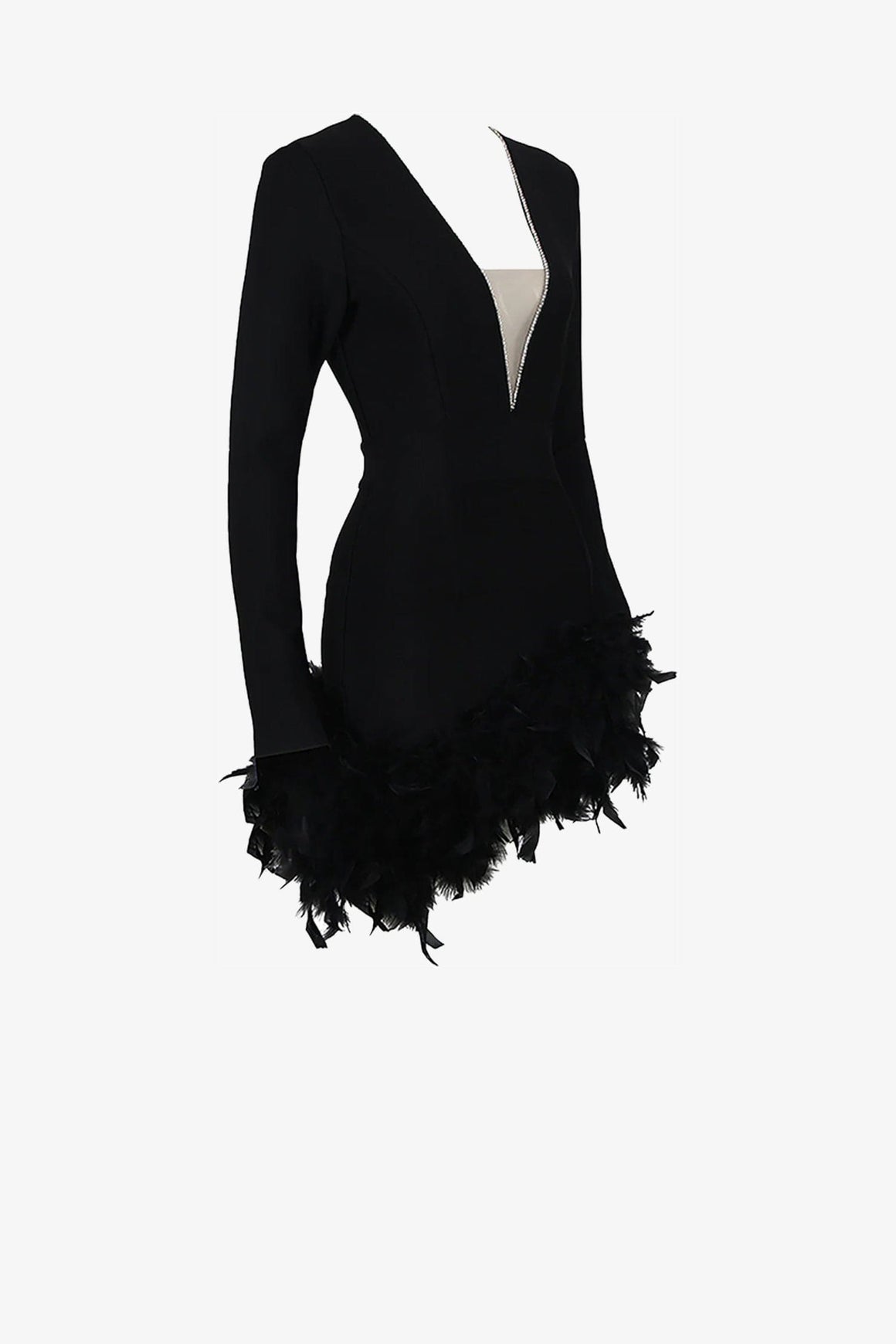 4610104 Black Feather Detail Dress