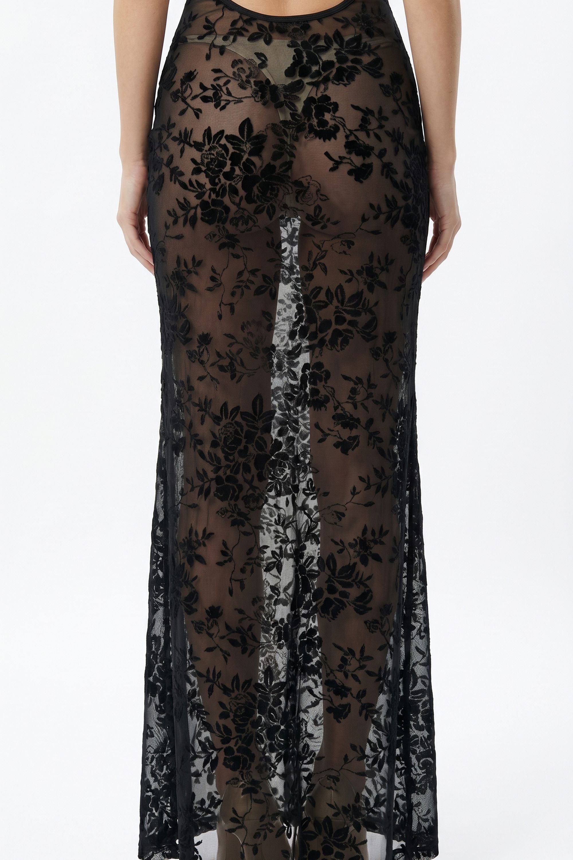 black corset top prom dress Allover Crystal Rhinestone Black Corset Long See-through Prom Dress main image 0