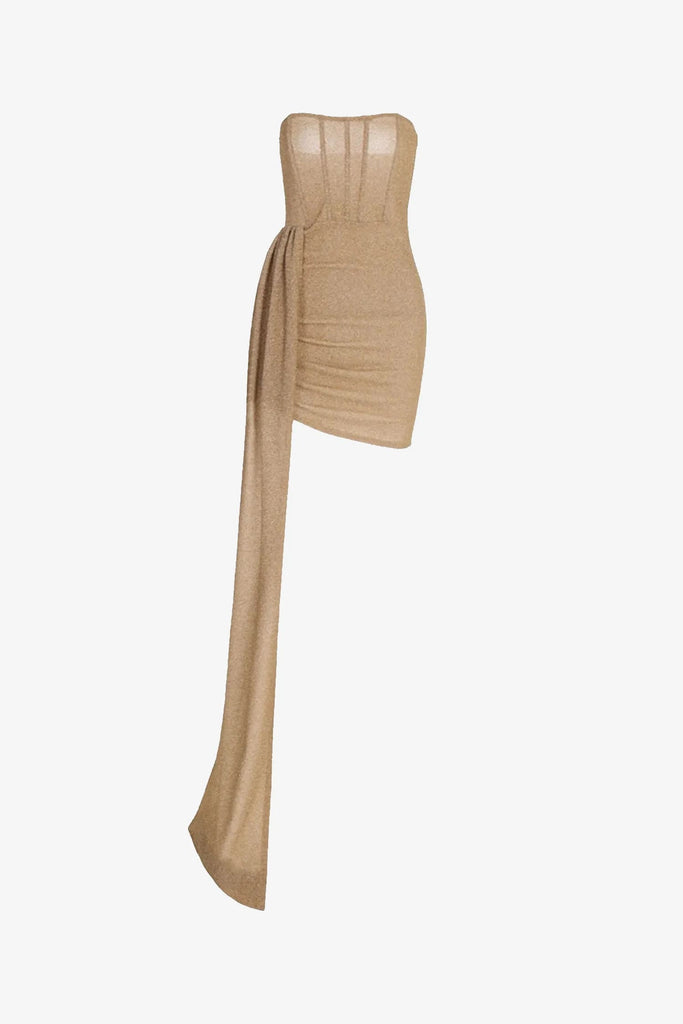 Gold Glitter Strapless Corset Mini Dress Selene Dress Gold Glitter Strapless Corset Mini Dress Selene Dress