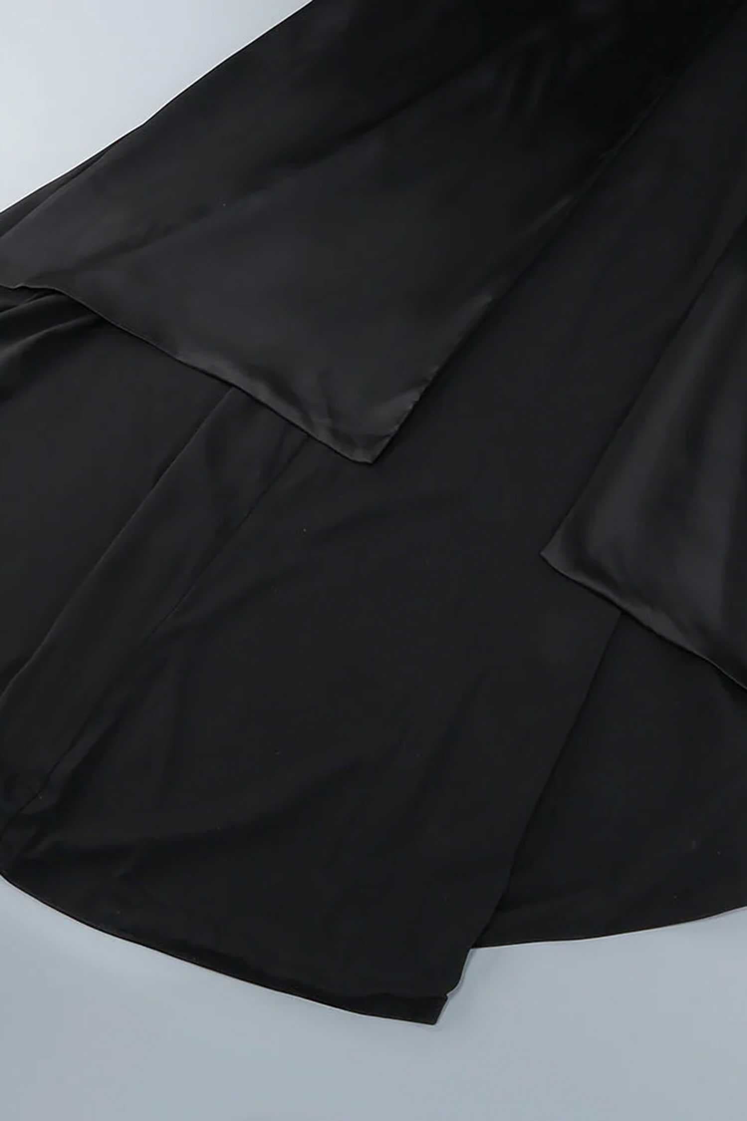 Gold Metallic Corset Top and Black Satin Skirt Two Piece Dress Dress