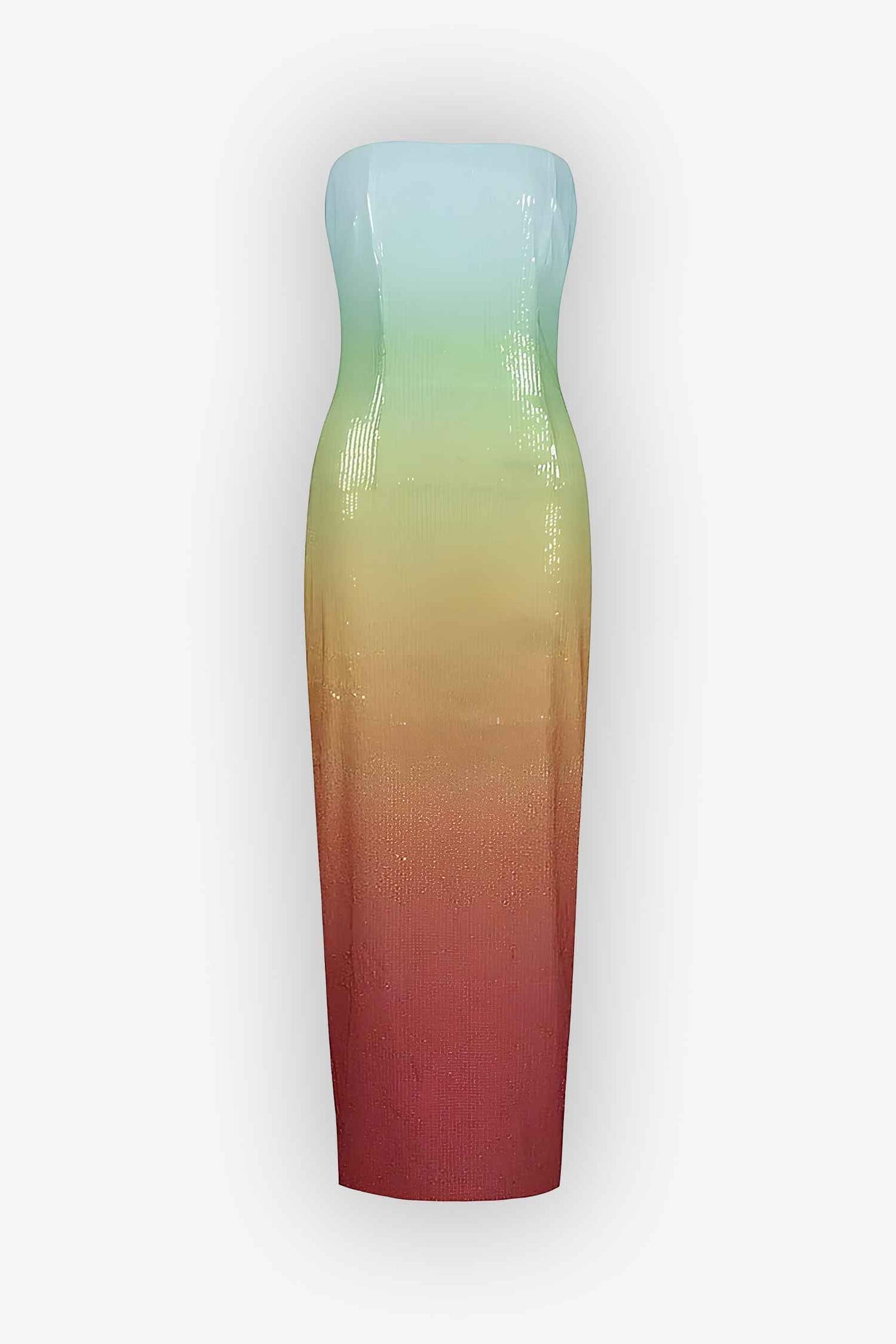 Rubie – Strapless Midi Dress with Ombre Motif