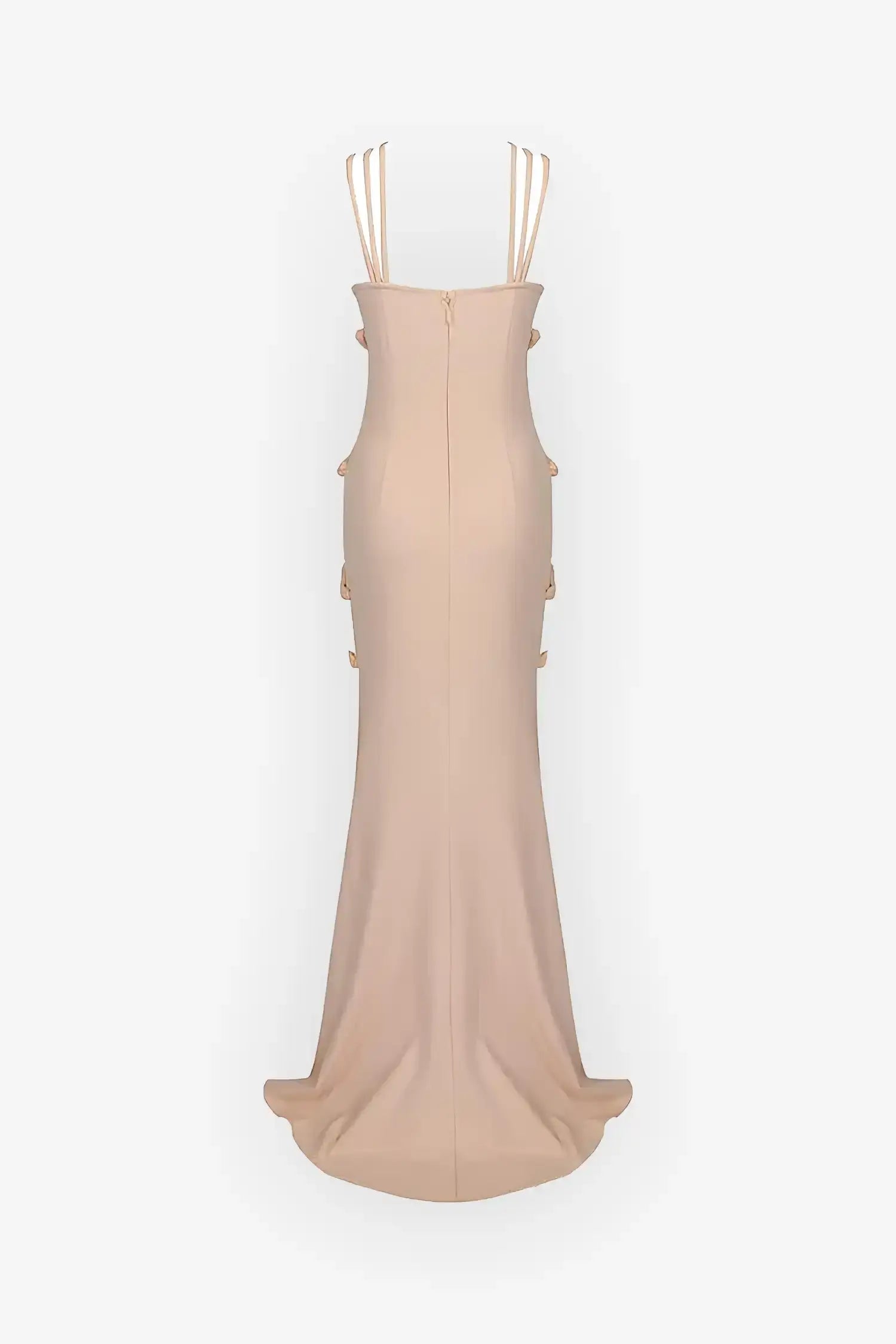 Pink Cut Out Crisscross Strap Maxi Mermaid Dress Pink / 6 Pink Cut Out Crisscross Strap Maxi Mermaid Dress Pink / 6