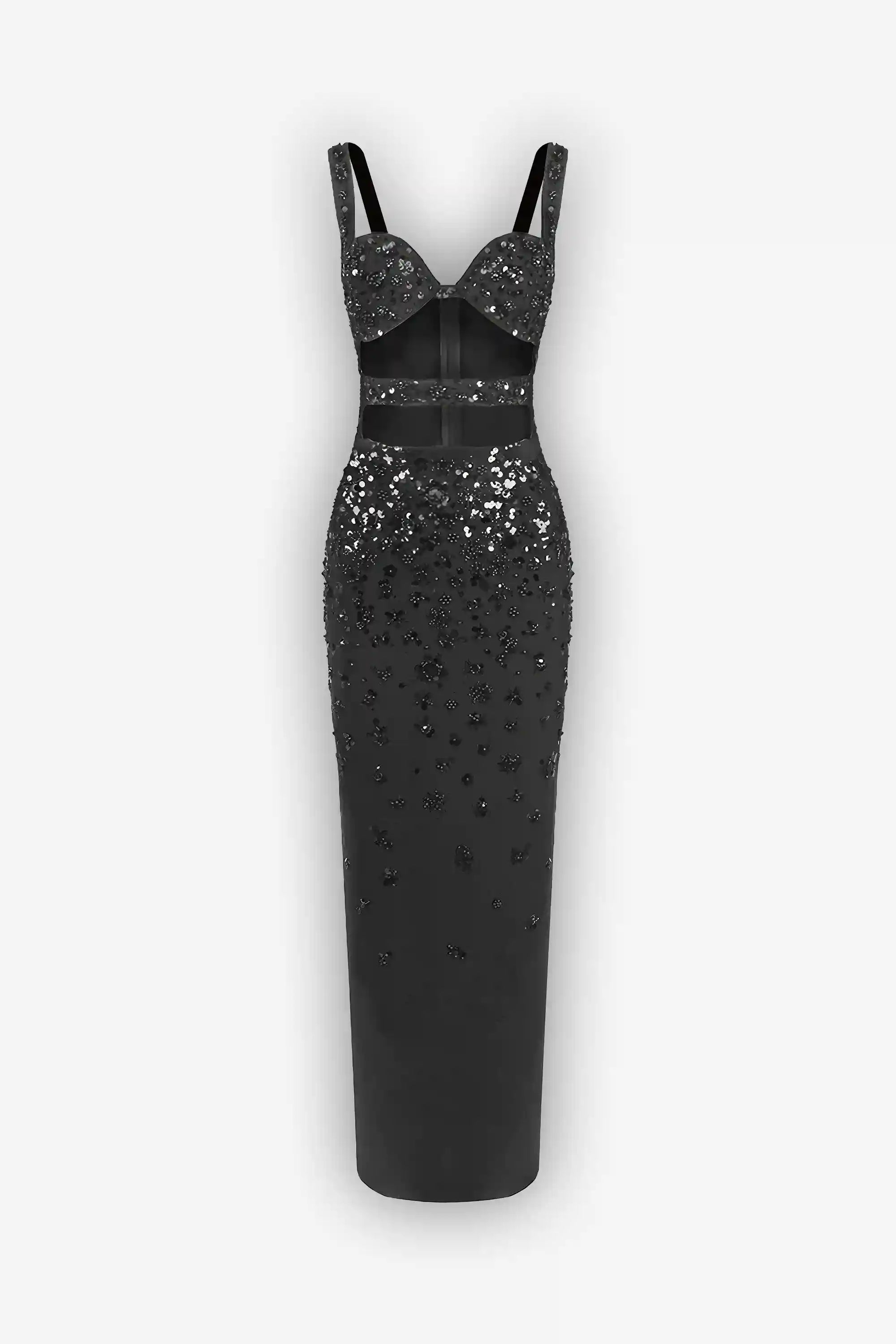 Black Sequin Cutout Maxi Dress Dress