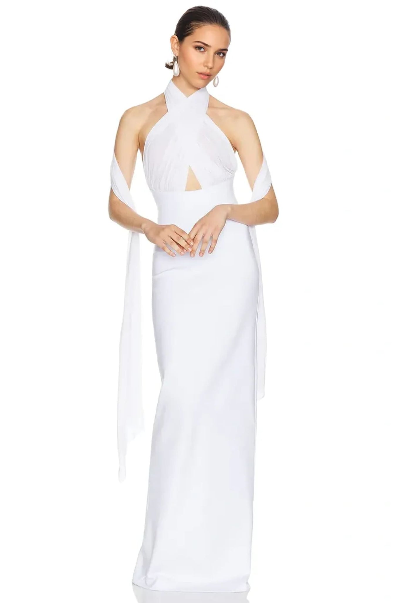 strapless open back dress Poplin Pleated Maxi Shirt Dress with Hidden Buttons – shopaleena main image 0