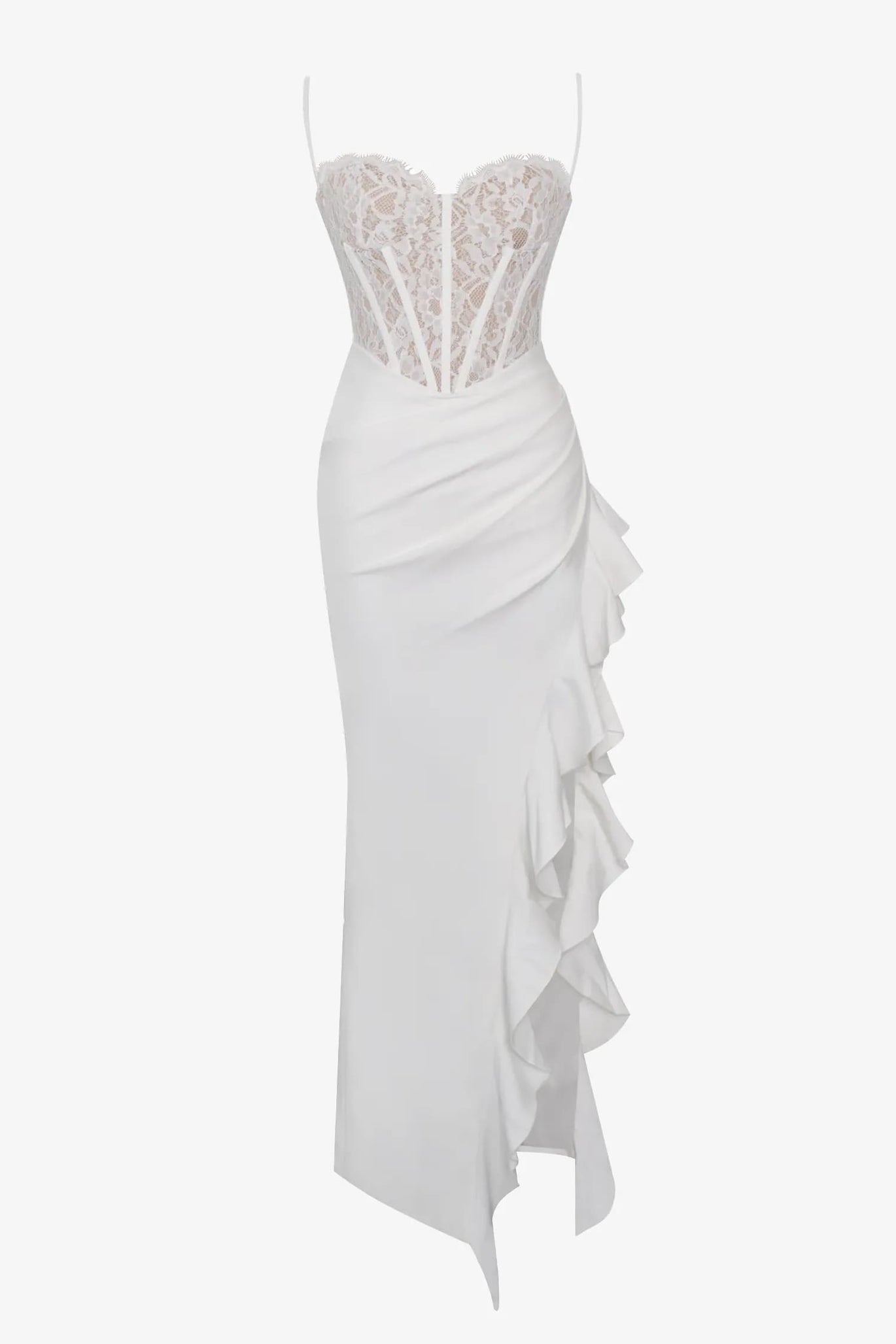 White Slit Corset Maxi Dress White / M White Slit Corset Maxi Dress White / M